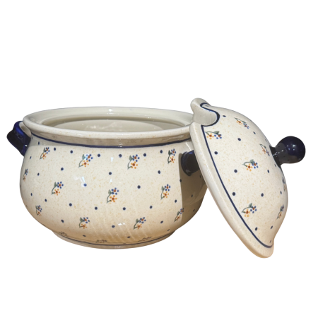 Supiera cu capac, Little Flowers, ceramica smaltuita, pictata manual, volum 4,5 L [4]