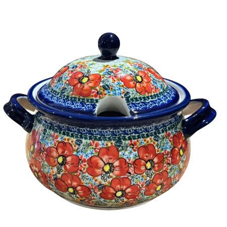 Supiera cu capac, Mother’s Garden, ceramica smaltuita, pictata manual, volum 3 L [7]