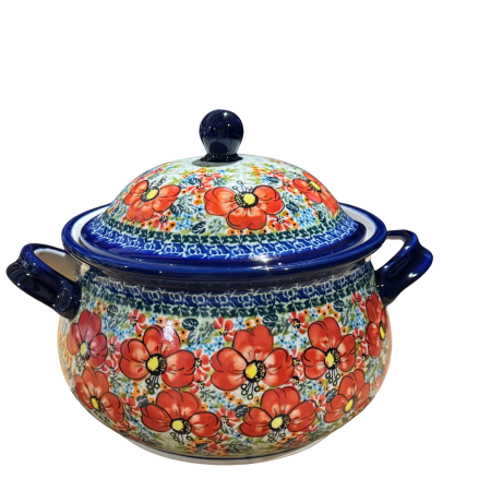 Supiera cu capac, Mother’s Garden, ceramica smaltuita, pictata manual, volum 3 L [1]