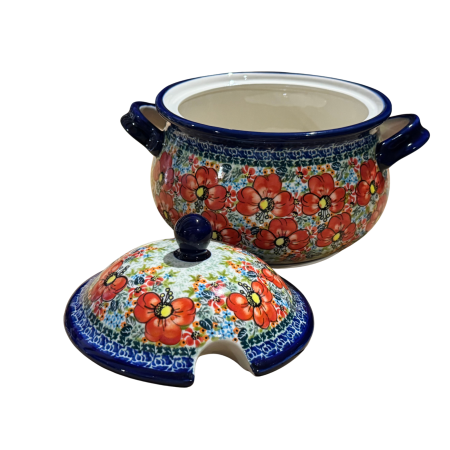 Supiera cu capac, Mother’s Garden, ceramica smaltuita, pictata manual, volum 3 L [6]