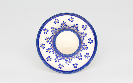 Suport pentru ou cu farfurie Blue Field, ceramica smaltuita, pictat manual, 11,2 cm [2]