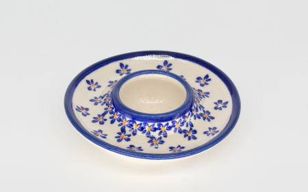 Suport pentru ou cu farfurie Blue Field, ceramica smaltuita, pictat manual, 11,2 cm [1]