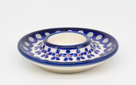 Suport pentru ou cu farfurie Floral Peacock, ceramica smaltuita, pictat manual, 11,2 cm [1]
