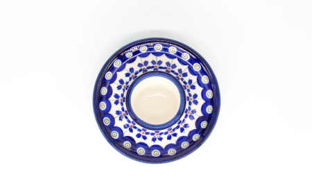 Reduceri - Suport pentru ou cu farfurie Floral Peacock, ceramica smaltuita, pictat manual, 11,2 cm