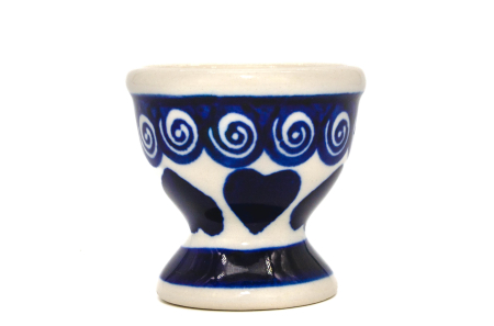 Suport pentru ou Heart Laces, ceramica smaltuita, pictat manual, 5,5 x 6,0 cm [0]