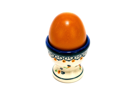 Suport pentru ou Orange Clematis, ceramica smaltuita, pictat manual, 5,5 x 6,0 cm [6]