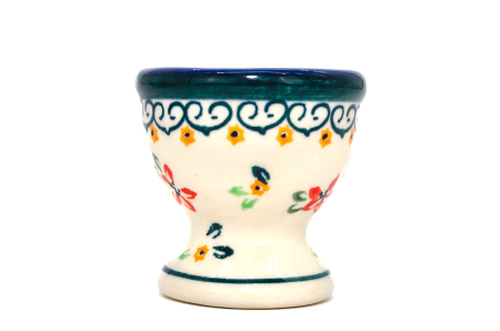 Suport pentru ou Orange Clematis, ceramica smaltuita, pictat manual, 5,5 x 6,0 cm [0]