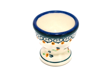 Suport pentru ou Orange Clematis, ceramica smaltuita, pictat manual, 5,5 x 6,0 cm [4]