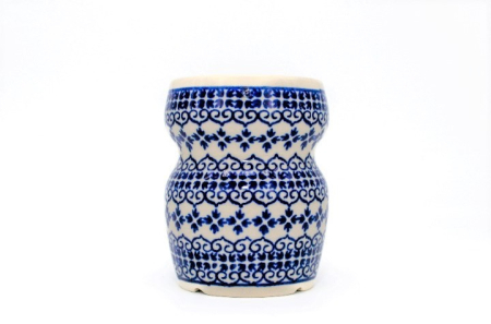 Ceramica Baie - Suport periute de dinti pentru baie Blue Laces, ceramica smaltuita, pictat manual, 300 ml