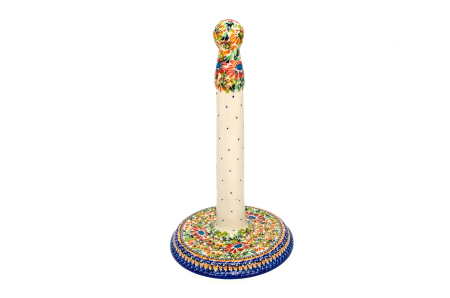 Suport rola hartie, Floral Jungle, ceramica smaltuita, pictat manual, 33 cm [0]