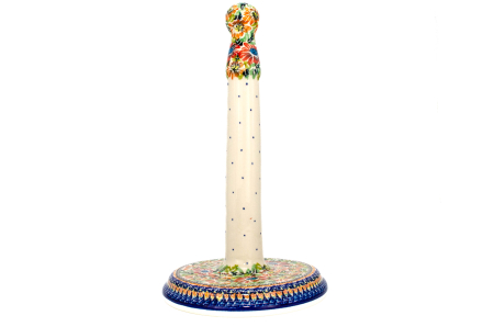 Suport rola hartie, Floral Jungle, ceramica smaltuita, pictat manual, 33 cm [2]