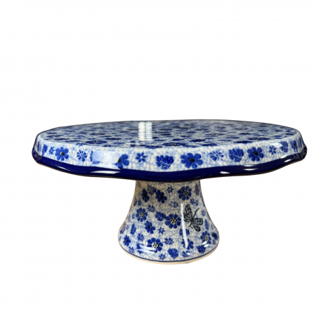 Suport tort cu picior, Butterfly Dance, ceramica pictata manual 14,0 X 29, 0 cm [6]