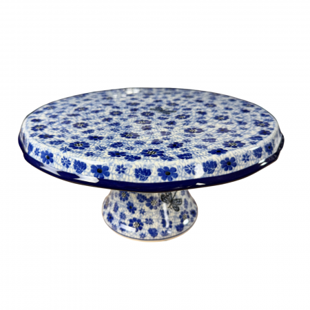 Suport tort cu picior, Butterfly Dance, ceramica pictata manual 14,0 X 29, 0 cm [1]