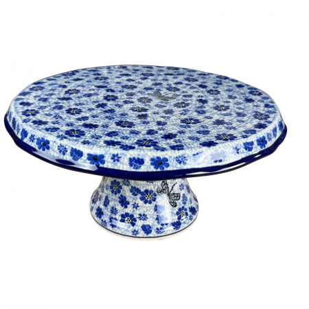 Suport tort cu picior, Butterfly Dance, ceramica pictata manual 14,0 X 29, 0 cm [3]