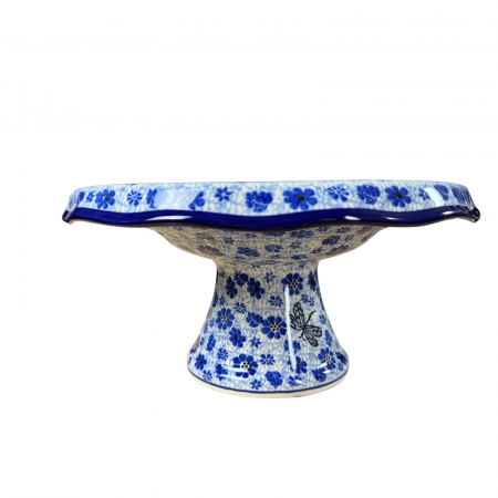 Suport tort cu picior, Butterfly Dance, ceramica pictata manual 14,0 X 29, 0 cm [8]