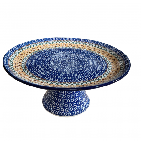 Suport tort cu picior, Morning Sunrise, ceramica pictata manual  13,5 X 30, 0 cm [3]