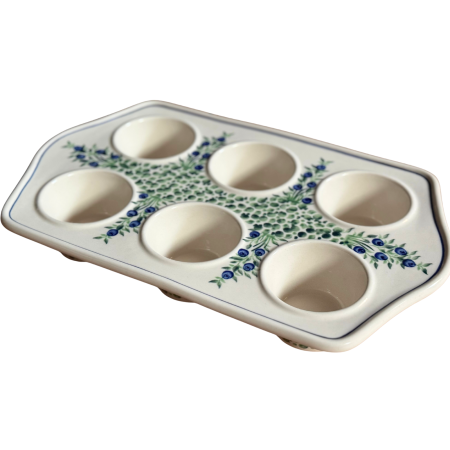 Colectiile Shapes - Tava briose ceramica smaltuita Berries, pictata manual, 22,2 x 37,8 cm