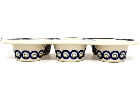 Tava briose ceramica smaltuita Blue Peacock Eyes, pictata manual, 22,2 x 37,8 cm [3]