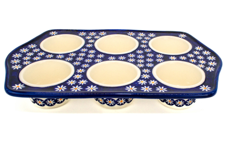 Tava briose, ceramica smaltuita Daisy Bouquet, pictata manual, 22,2 x 37,8 cm [1]