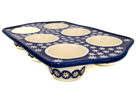 Tava briose, ceramica smaltuita Daisy Bouquet, pictata manual, 22,2 x 37,8 cm [2]