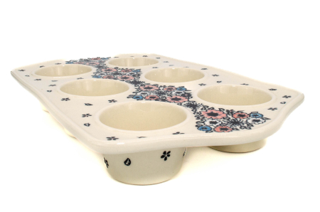 Tava briose, ceramica smaltuita, Floral Print, pictata manual, 22,2 x 37,8 cm [1]