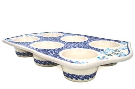 Tava briose ceramica smaltuita Forget-me-nots, pictata manual, 22,2 x 37,8 cm [3]