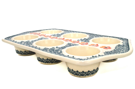 Tava briose ceramica smaltuita Poppy Rain, pictata manual, 22,2 x 37,8 cm [1]