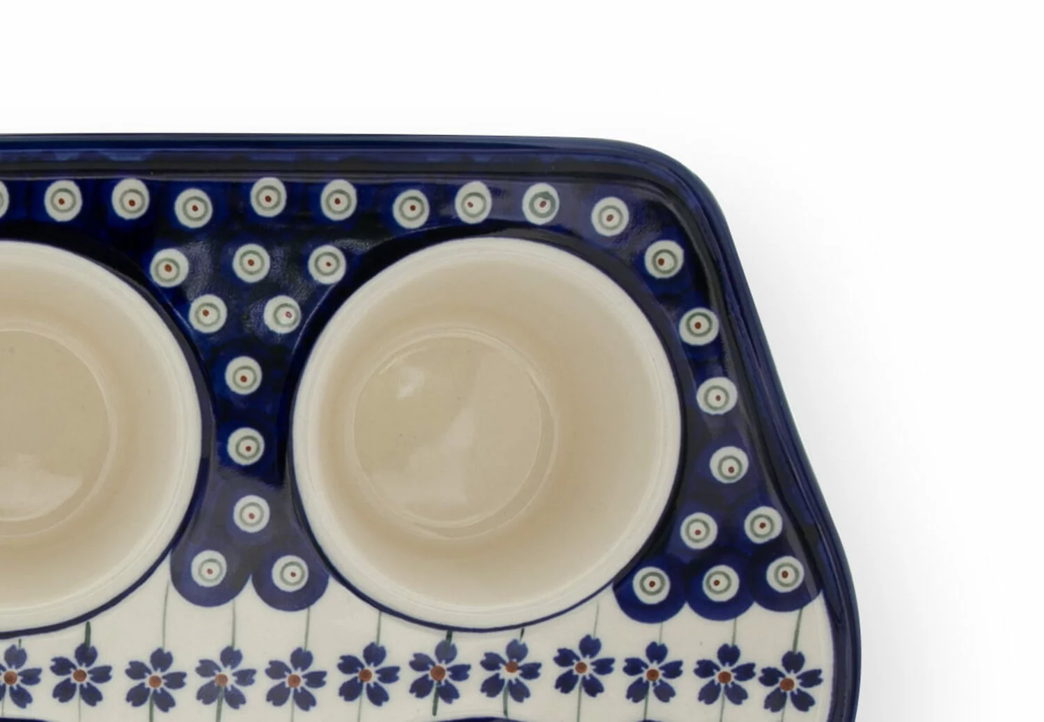 Tava briose Floral Peacock, ceramica smaltuita, pictata manual, 22,2 x 37,8 cm [3]