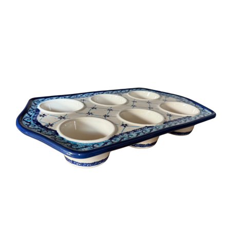 Tava briose, Little Blue Flowers, ceramica smaltuita, pictata manual, 22,2 x 37,8 cm [5]
