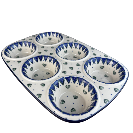 Tavi de copt - Tava briose Wild Hearts, ceramica smaltuita, pictata manual, 29,0 x 20.0 cm