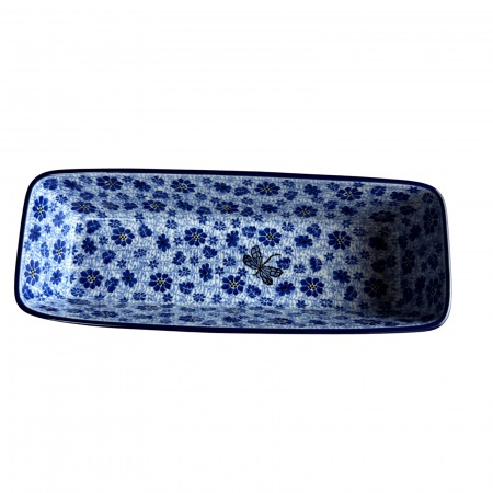 Tava chec Butterfly Dance, ceramica smaltuita, pictata manual, 31,0 X 12,0 cm [3]