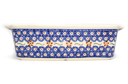 Tava cozonac Flowery, ceramica smaltuita, pictata manual, 26,5 x 12,5 cm, volum 1,0 L [2]