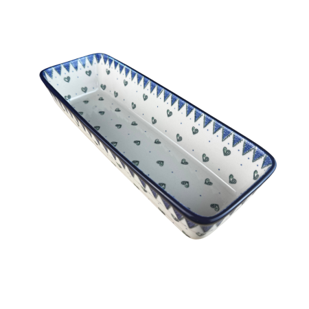 Tava chec Wild Hearts, ceramica smaltuita, pictata manual, 31,0 X 12,0 cm