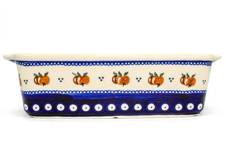 Tava cozonac Apples, ceramica smaltuita, pictata manual, 26,5 x 12,5 cm, volum 1,0 L [1]