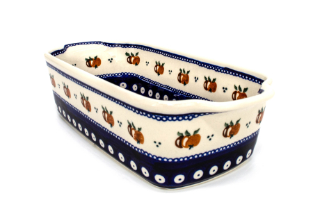 Tava cozonac Apples, ceramica smaltuita, pictata manual, 26,5 x 12,5 cm, volum 1,0 L [4]