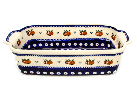 Tava cozonac Apples, ceramica smaltuita, pictata manual, 26,5 x 12,5 cm, volum 1,0 L [3]