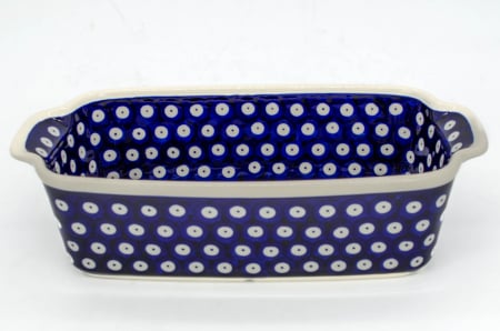 Tava cozonac Blue Eyes, ceramica smaltuita, pictata manual, 26,5 x 12,5 cm, volum 1,0 L [2]