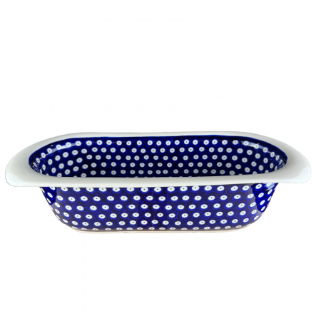 Tava cozonac Blue Eyes , ceramica smaltuita, pictata manual, 39,0 x 17,5 cm [6]