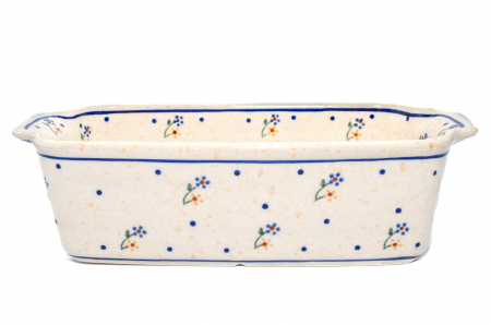 Tava cozonac Little Flowers, ceramica smaltuita, pictata manual, 26,5 x 12,5 cm, volum 1,0 L [3]