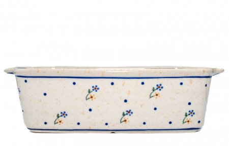Tava cozonac Little Flowers, ceramica smaltuita, pictata manual, 26,5 x 12,5 cm, volum 1,0 L [6]