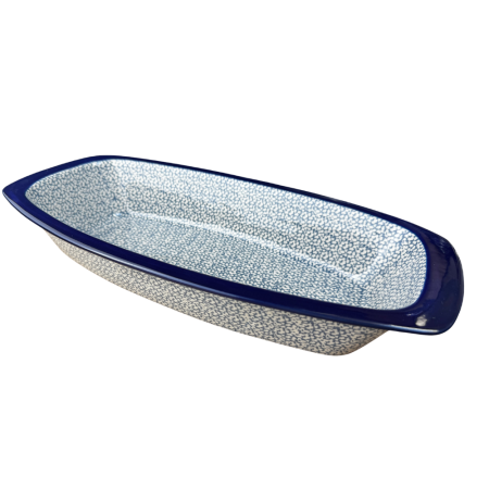 Tava cozonac Blue Sea, ceramica smaltuita, pictata manual, 36,0 x 18,0 cm [5]