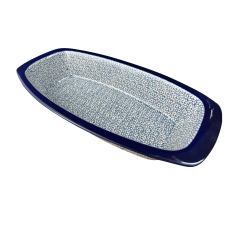 Tava cozonac Blue Sea, ceramica smaltuita, pictata manual, 36,0 x 18,0 cm [2]
