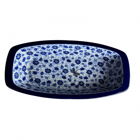 Tava cozonac Butterfly Dance, ceramica smaltuita, pictata manual, 36,0 x 18,0 cm [6]