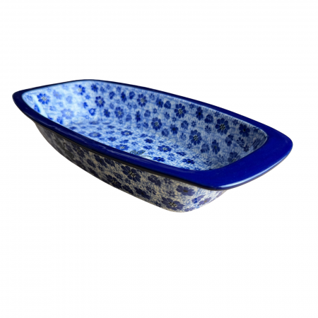 Tava cozonac Butterfly Dance, ceramica smaltuita, pictata manual, 36,0 x 18,0 cm [7]