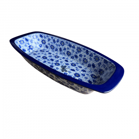 Tava cozonac Butterfly Dance, ceramica smaltuita, pictata manual, 36,0 x 18,0 cm [1]