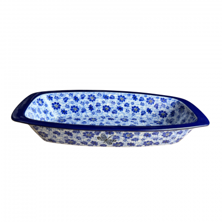 Tava cozonac Butterfly Dance, ceramica smaltuita, pictata manual, 36,0 x 18,0 cm [4]