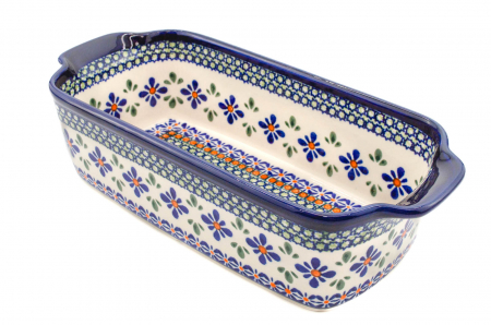 Tava cozonac Joy, ceramica ecologica smaltuita, pictata manual, 26,5 x 12,5 cm, volum 1,0 L [2]