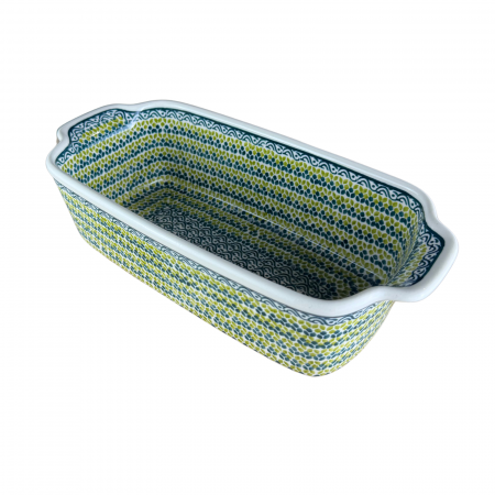 Tavi de copt - Tava cozonac Leaf Bed, ceramica smaltuita, pictata manual, 26,5 x 12,5 cm, volum 1,0 L