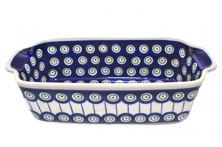 Tava cozonac Peacock Eyes, ceramica smaltuita, pictata manual, 26,5 x 12,5 cm, volum 1,0 L [6]