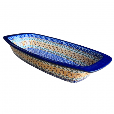 Tava cozonac Morning Sunrise, ceramica smaltuita, pictata manual, 36,0 x 18,0 cm [1]